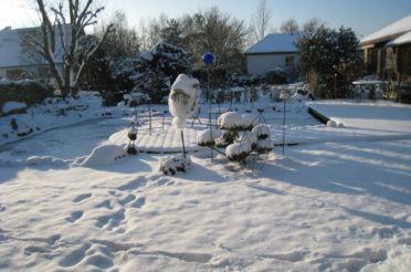 Gartenteich im Winter