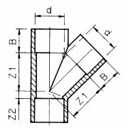 PVC T-Stück 45° zum Kleben