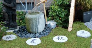 Trittsteine 4 Jahreszeiten Granit Japan China  koi Zen 