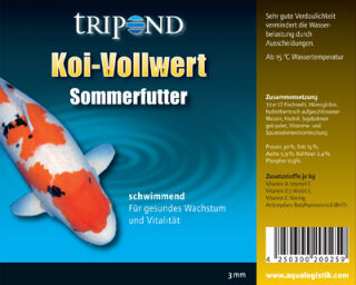 Tripond Koi Fischfutter Vollwert Sommer 3 mm, 20 kg