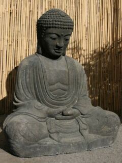 Japanischer Buddha, schwarz oder oliv, Höhe 42 - 66 cm