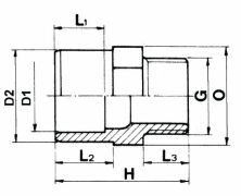 PVC-Reduziernippel 20 mm x 25 mm 1/2"