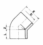 PVC-Winkel 45°  25 mm