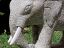 Elefant aus Granit Höhe 30 cm, Stoßzähne Marmor
