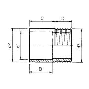 Übergangsmuffennippel 25 bis 110 mm (aus Rohr gefertigt)