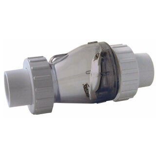 Transparentes Rückschlagventil 63 mm mit Feder