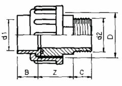 PVC Kupplung 20 mm x 1/2"